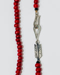 Antique Red Glass Beaded Necklace