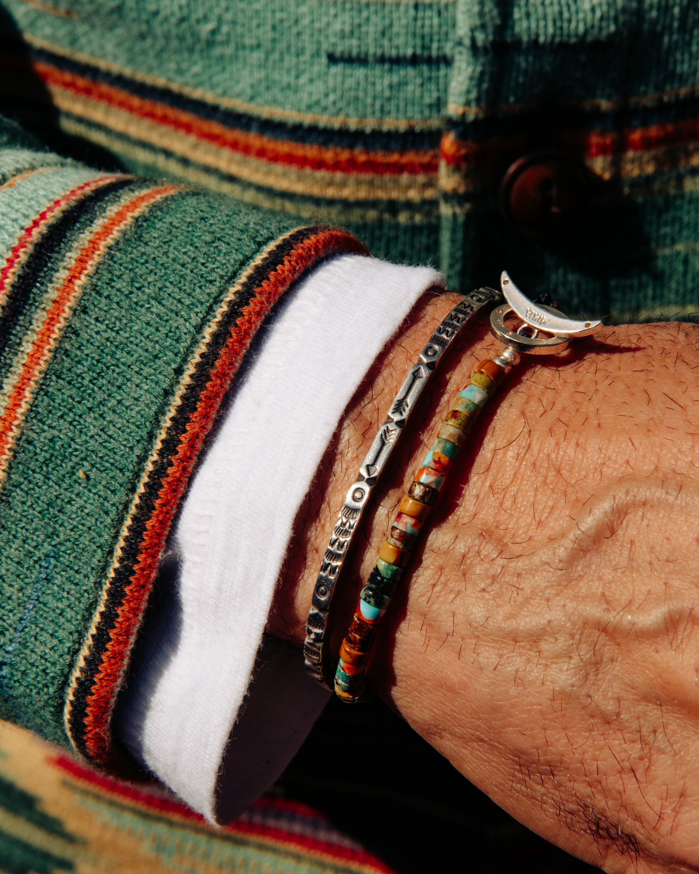 Heishi Bead Bracelet with Mixed Stones