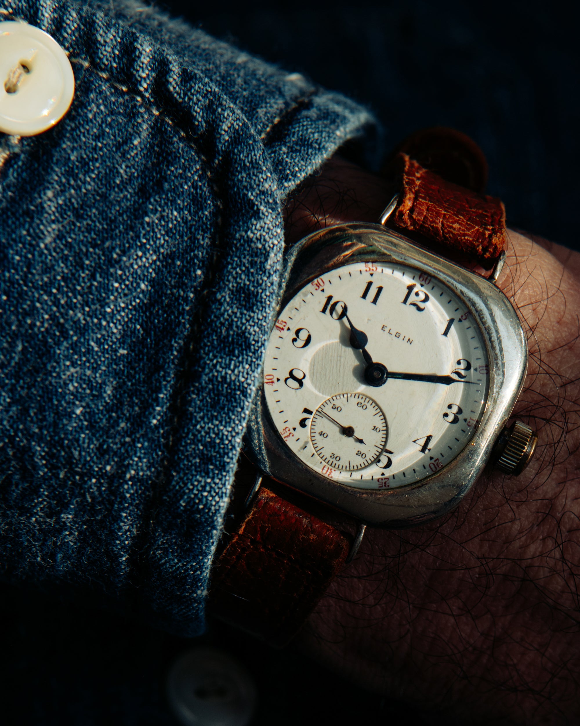 Porcelain Red Minute Mark Dial “Big Crown”