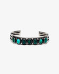 Sterling Silver Turquoise Seven Stone Cuff