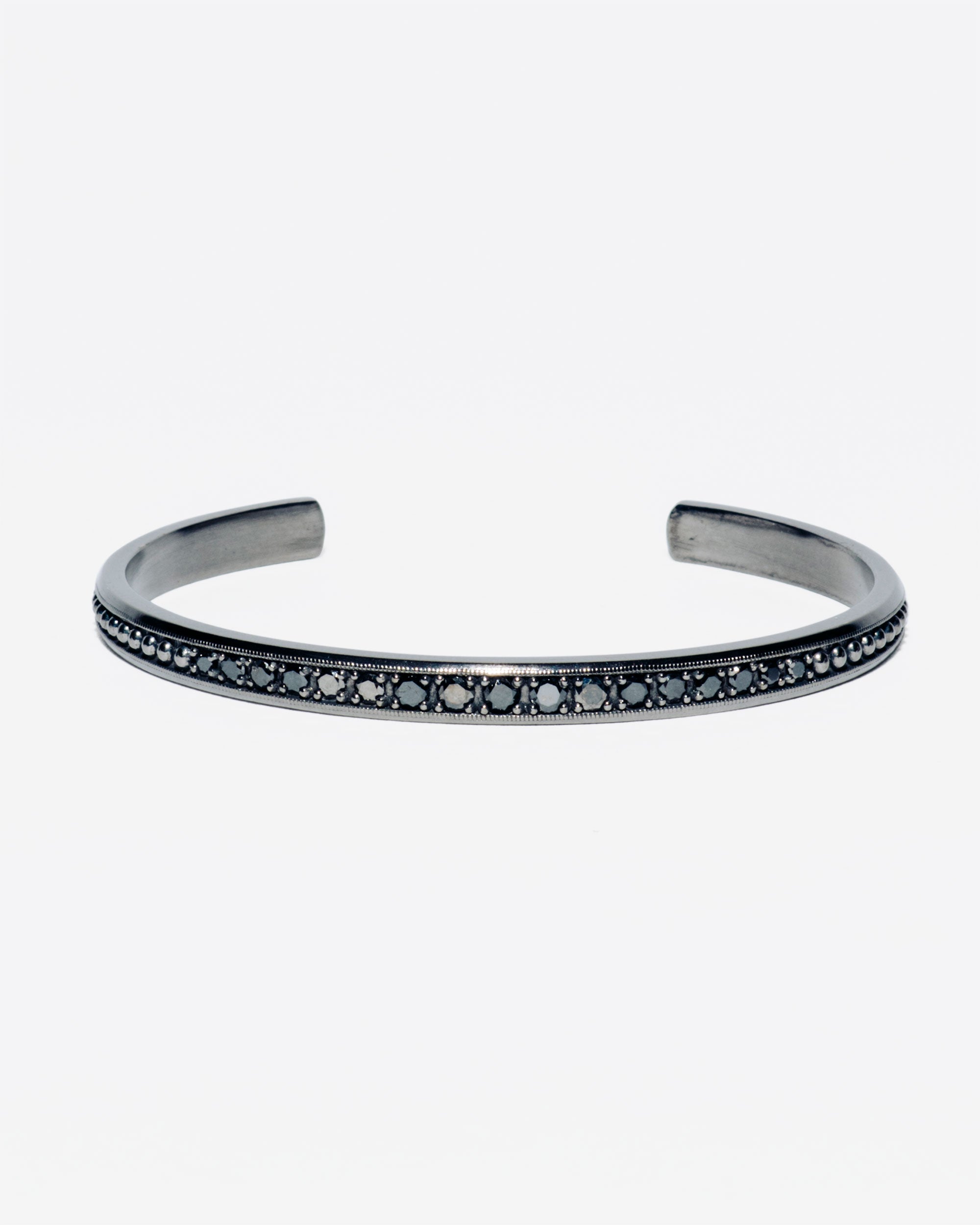 Black Rhodium Finish Sterling Silver w/Black Diamonds 1.5 cts Cuff